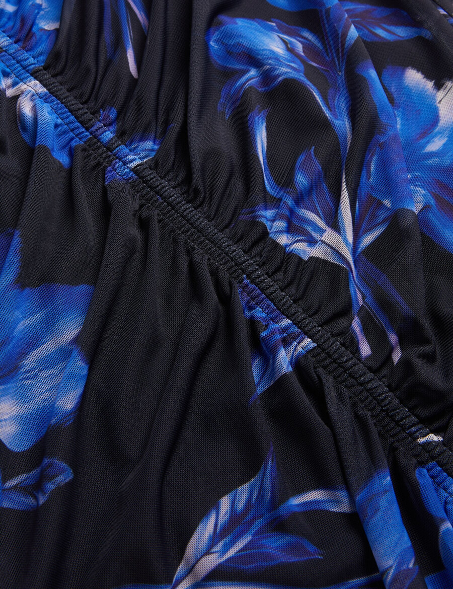 marliyy - nauwsluitende midi-jurk van mesh met bloemenprint