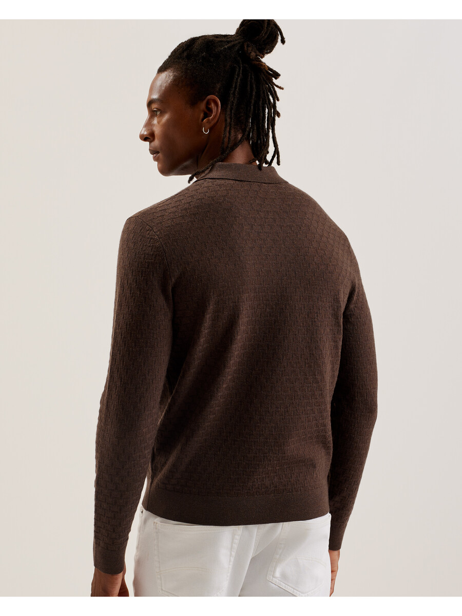 morar - polo met lange mouwen en t-steek gebreid