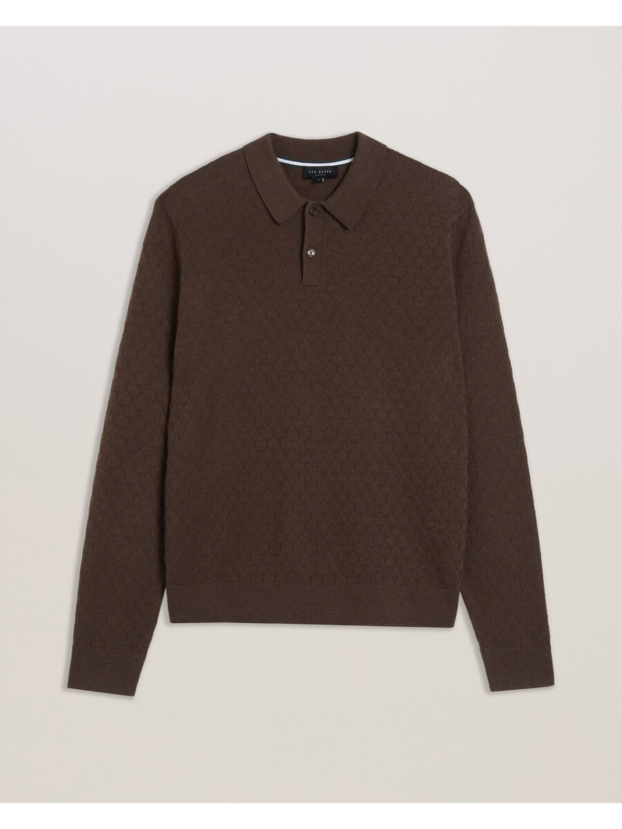 morar - polo met lange mouwen en t-steek gebreid