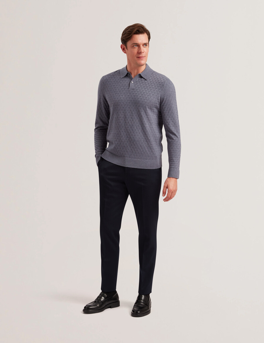 morar - t-gebreide polo met lange mouwen