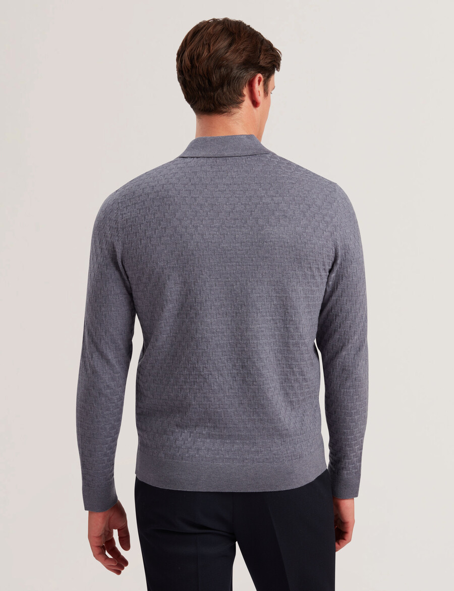 morar - t-gebreide polo met lange mouwen