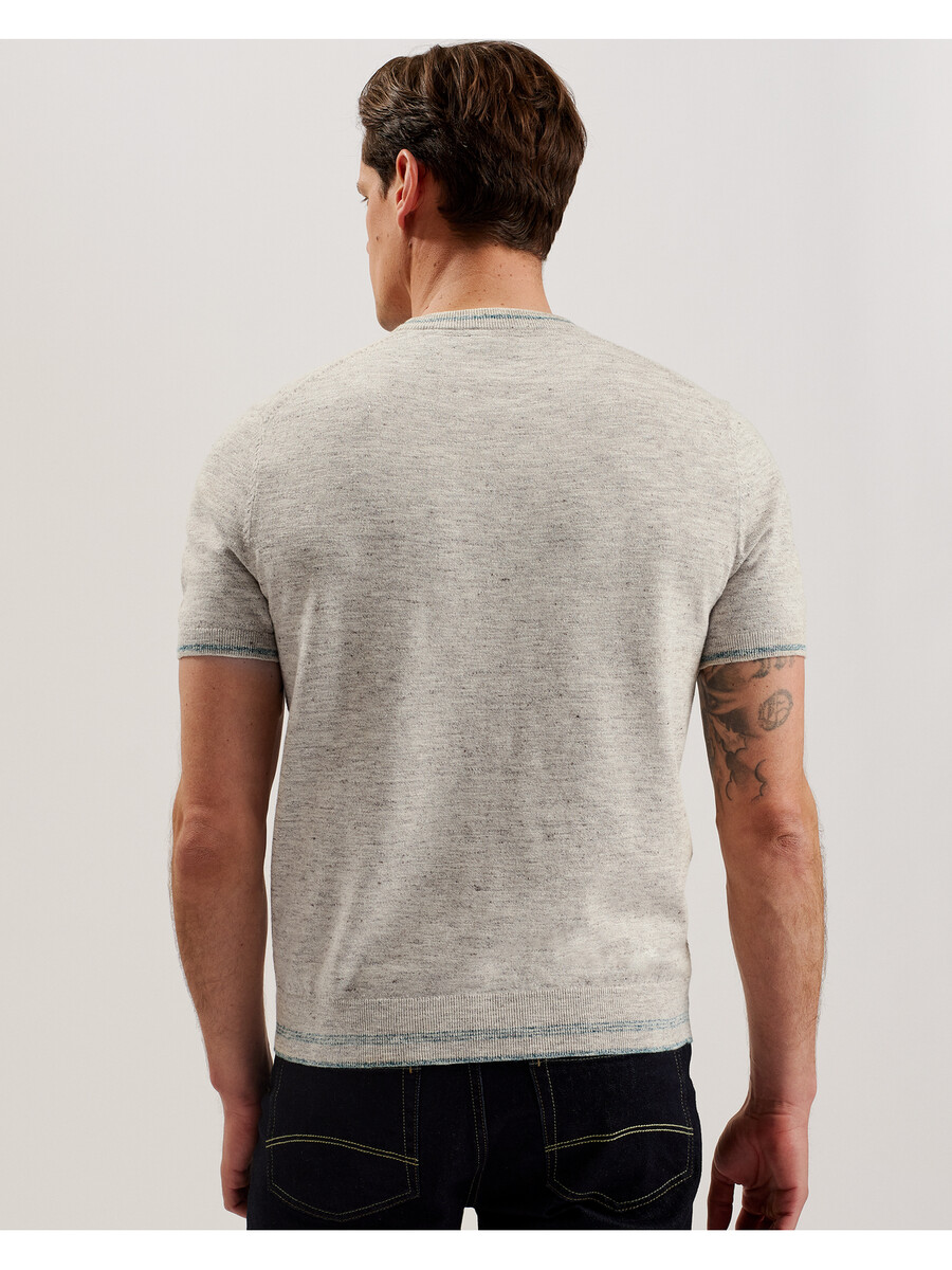 eriks - ss regular t-shirt met textuur aan de voorkant