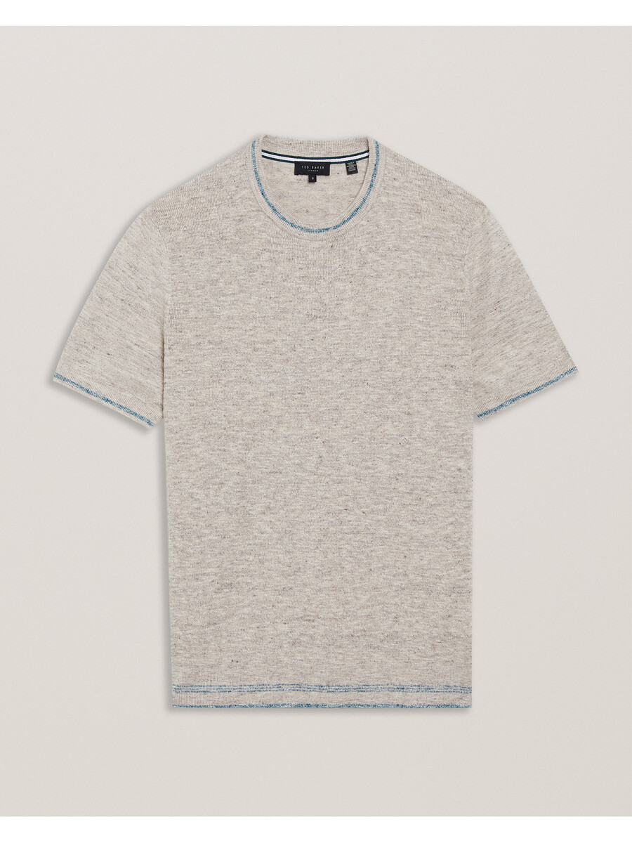 eriks - ss regular t-shirt met textuur aan de voorkant