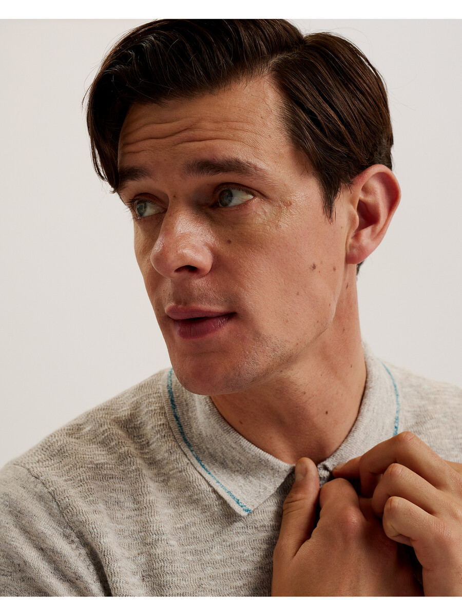 rojor - ss polo met ritssluiting en textuur aan de voorkant