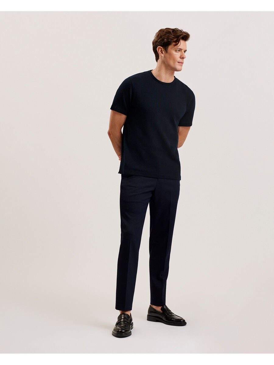 heynes - geribbeld katoenen t-shirt met ronde hals