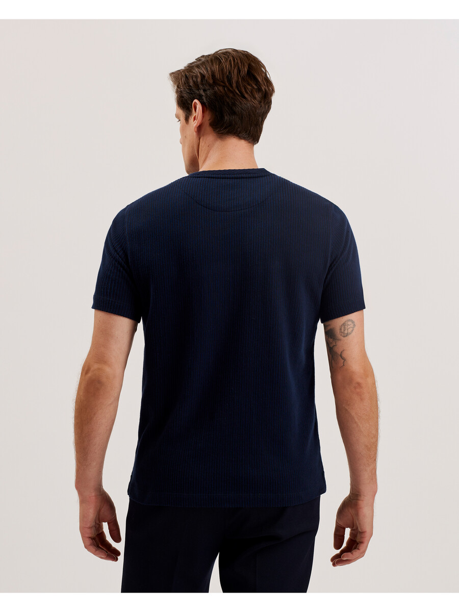 heynes - geribbeld katoenen t-shirt met ronde hals
