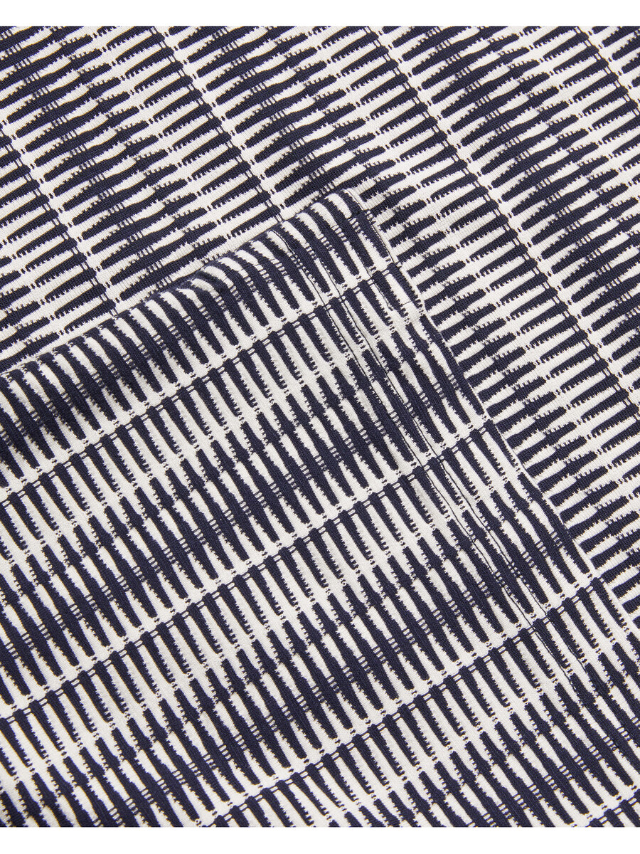 octon - polo shirt met geometrische strepen en ritssluiting in de nek